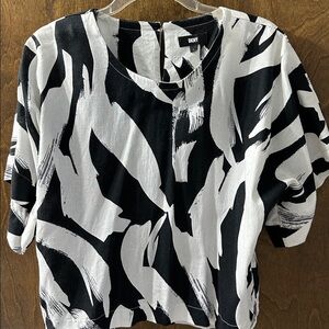 DKNY Monochrome Brushstroke Blouse